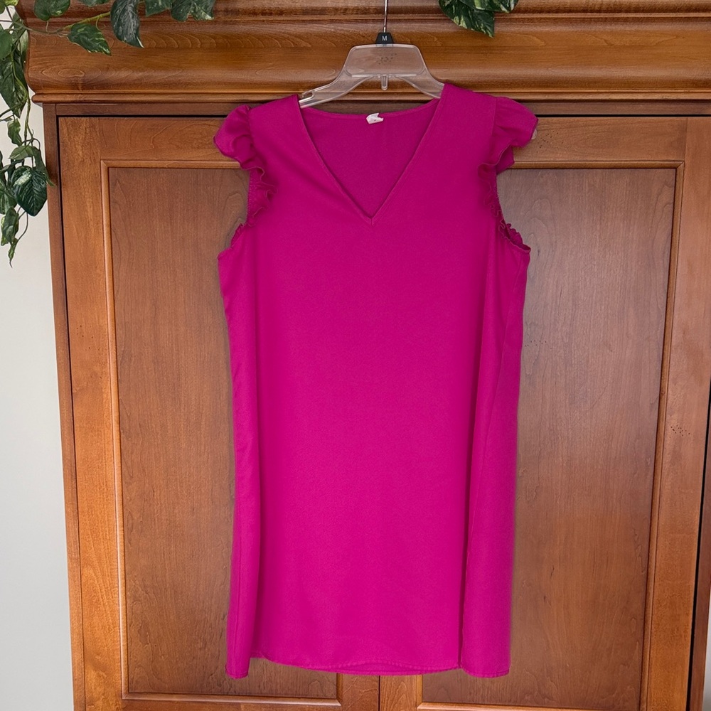 Vibrant Pink Sleeveless A line Dress